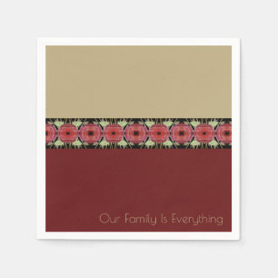 Floral Art With Burgundy And Pinks Napkin