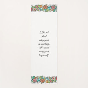 Floral art yoga mat - customise your quote
