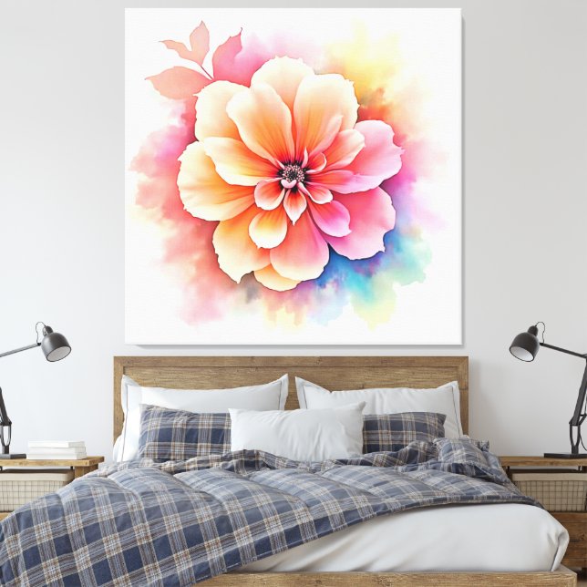 Floral Artistry Unveiled Design Canvas Print (Insitu(Bedroom))