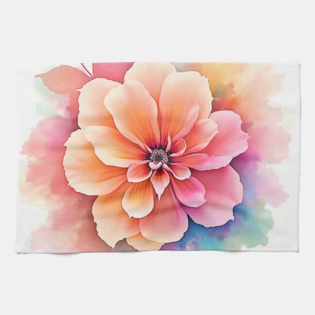 Floral Artistry Unveiled Design Tea Towel (Horizontal)