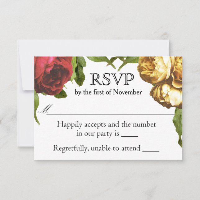 Floral Artistry Wedding RSVP Card (Front)