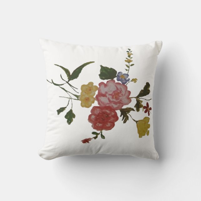 Floral Artwork Japanese Flower Cushion (Front)