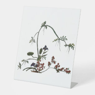 floral artwork japanese flower pedestal sign