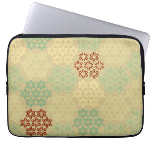 Floral (Asanoha) Pattern Gold Laptop Sleeve