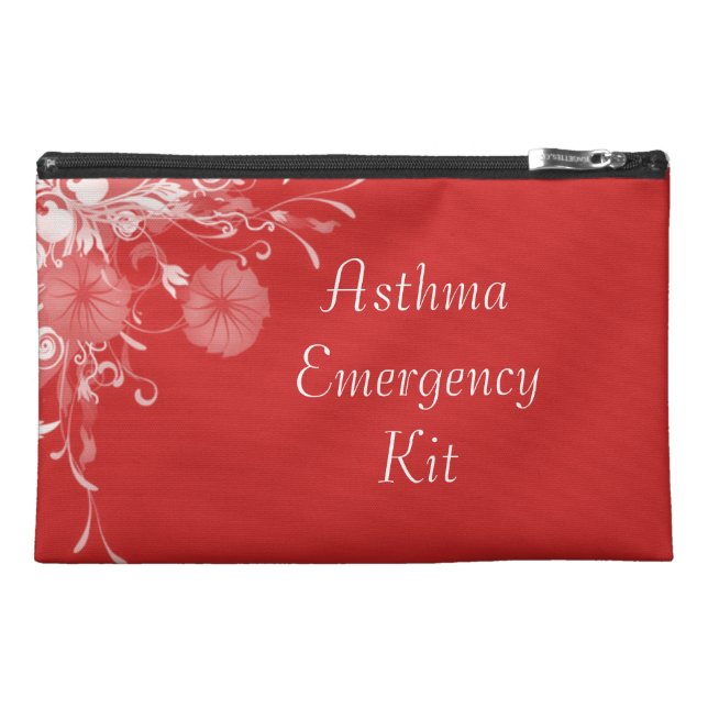 Floral Asthma Emergency Kit Travel Bag (Front)