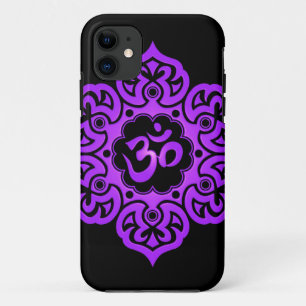 Floral Aum Design – purple and black iPhone 11 Case