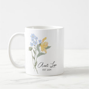 Floral Aunt EST. 2024, Soon To Be Auntie Gift Coffee Mug