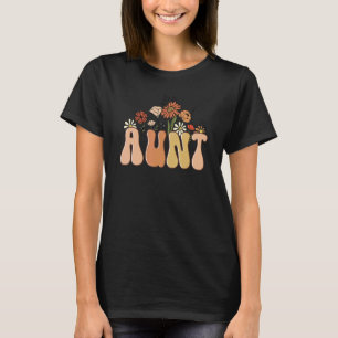 Floral Aunt Life  One Thankful Aunt Fall Thanksgiv T-Shirt
