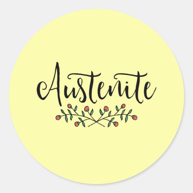 Floral Austenite Classic Round Sticker (Front)