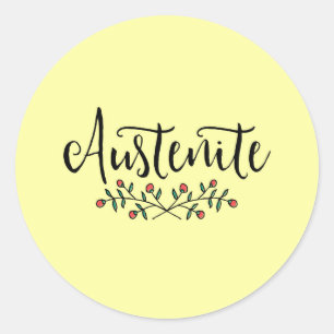Floral Austenite Classic Round Sticker