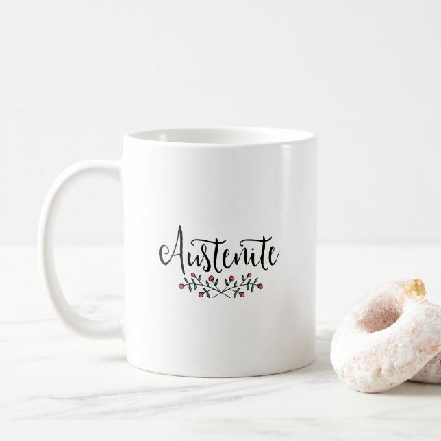 Floral Austenite Coffee Mug (With Donut)