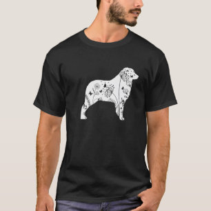 Floral Australian Shepherd Mom Funny Dog Lover Mot T-Shirt
