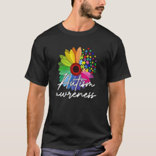 Floral Autism Awareness Daisy Flower For Men Women T-Shirt