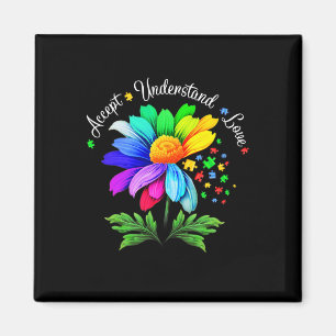 Floral Autism Awareness Daisy Flower For Mum Women Magnet