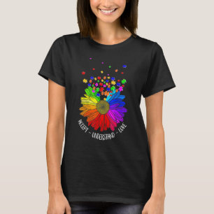 Floral Autism Awareness Daisy Flower For Mum Women T-Shirt