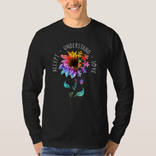 Floral Autism Awareness Daisy Flower For Mum Women T-Shirt