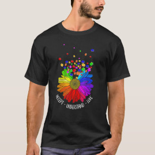 Floral Autism Awareness Daisy Flower For Mum Women T-Shirt