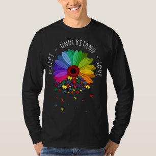 Floral Autism Awareness Daisy Flower For Mum Women T-Shirt