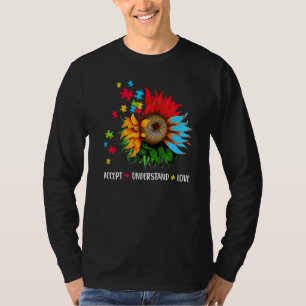 Floral Autism Awareness Daisy Flower For Mum Women T-Shirt