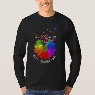 Floral Autism Awareness Daisy Flower For Mum Women T-Shirt