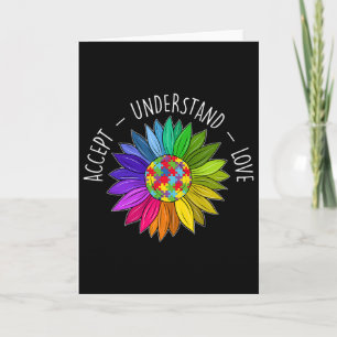 Floral Autism Awareness Daisy Flower For Women 1 Card