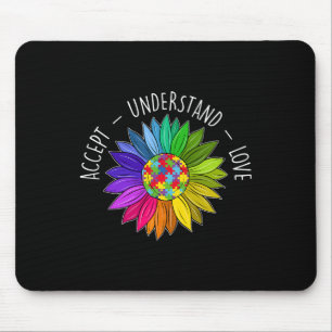 Floral Autism Awareness Daisy Flower For Women 1 Mouse Mat