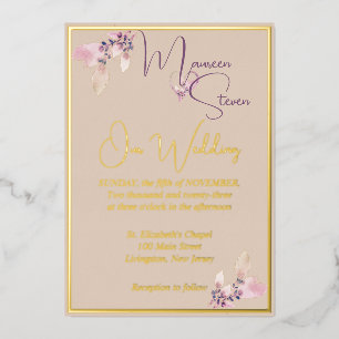 Floral Autumn Blush Wedding Gold