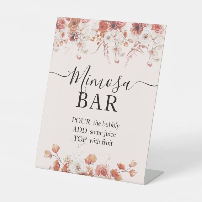 Floral Autumn Bridal Shower Mimosa Bar Sign  (Front)