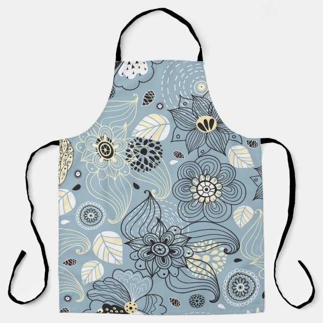 Floral Autumn: Elegant Seasonal Design Apron (Front)