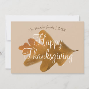 floral autumn fall leaves happy thanksgiving holiday card