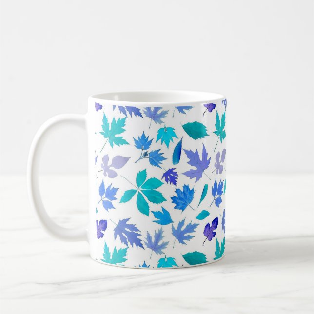Floral Autumn Leaf Pattern Design-36566 Coffee Mug (Left)