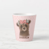 Floral Baby Bear Latte Mug