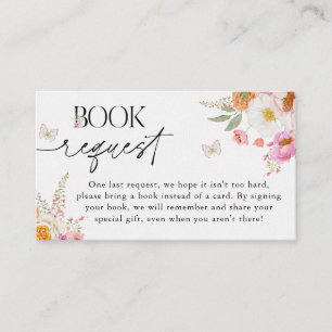 Floral Baby Bloom Baby Shower Book Request Insert