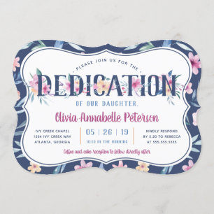 Floral Baby Dedication Invitation, Spring Invitation