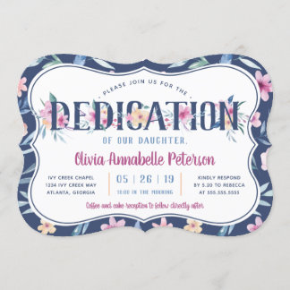 Floral Baby Dedication Invitation, Spring Invitation