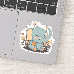 Floral Baby Elephant Stickers 5