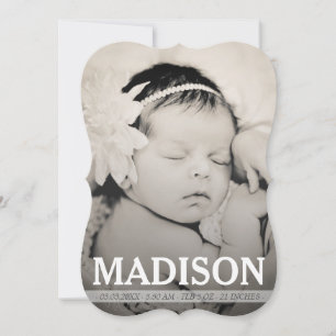 Floral Baby Girl Birth Announcement Photo Card