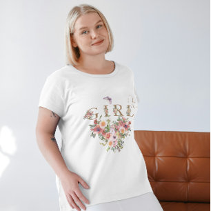 Floral Baby Girl Shower Mum to be T-Shirt