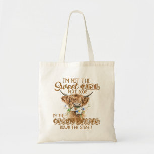 Floral Baby Highland Cow Bandana Not Today Heifer  Tote Bag
