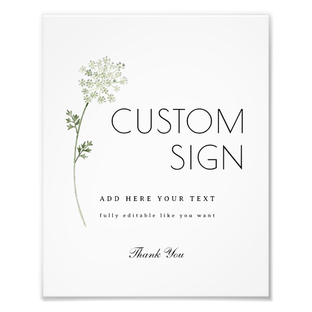 Floral Baby in Bloom Baby Shower Custom Sign (Front)