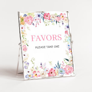 Floral Baby in Bloom Baby Shower Favours Sign