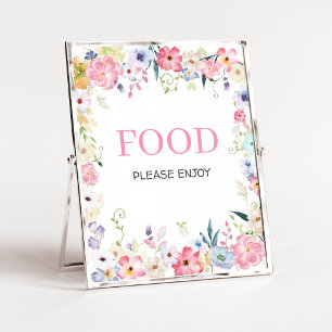 Floral Baby in Bloom Baby Shower Food Sign