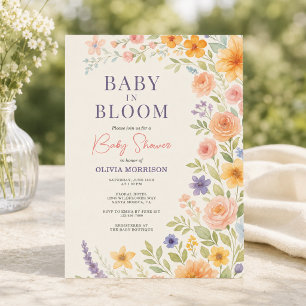 Floral Baby In Bloom Baby Shower Invitation