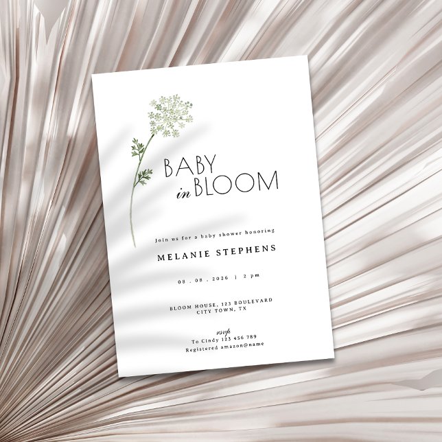 Floral Baby in Bloom Baby Shower Invitation (baby in bloom baby shower invitation)