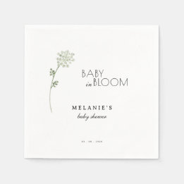 Floral Baby in Bloom Baby Shower Napkin