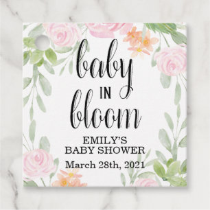 Floral Baby in Bloom Favour Tag, Floral Baby Showe Favour Tags