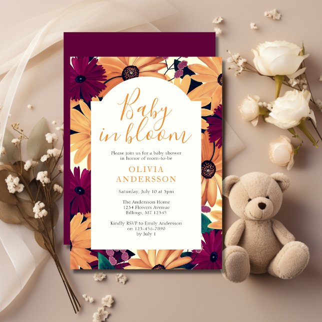 Floral Baby in Bloom Gender Neutral Baby Shower  Invitation (Creator Uploaded)
