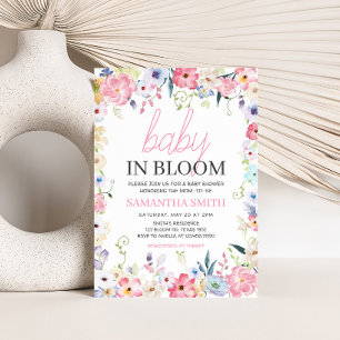 Floral Baby in Bloom Spring Baby Shower Invitation