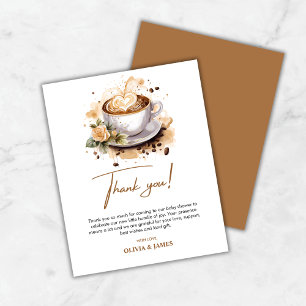 Floral Baby is Brewing Baby Shower Thank You Card