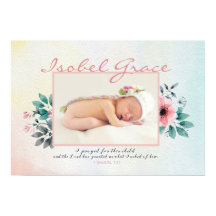 Floral Baby Photo Frame with Bible Verse